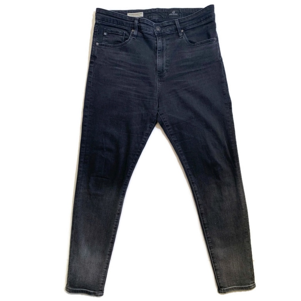 AG The Farrah Skinny Crop Jean Black Faded Wash